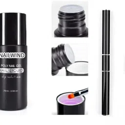 Poly Nail Gel Kit Slip Solution for Nails 120ml Extension Set-image-43