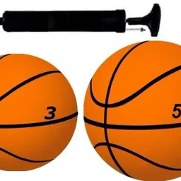 Set of 2 Best Quality Basket Ball SIZE-3&5+ Air Pump, Basketball - Size: 5-10