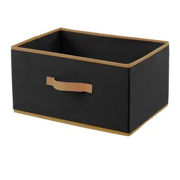 Kuber Industries Set Of 6 Black Solid Foldable Multi-Purpose Storage Boxes image 2