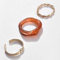 SOHI Set Of 3 Gold-Plated Adjustable Finger Rings image 3