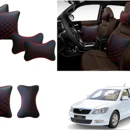 Red, Black Polyester Car Pillow Cushion for Skoda-picture-19