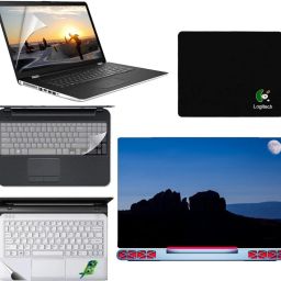 SDM 5in1 Combo of Premium Quality, HD, UV Printed, Protected, Bubble Free, Scratchproof, Washable, Easy to Install Laptop Skin/Sticker/Vinyl/Cover for 15.6 inches on 3M Vinyl with Screen Guard and Key Protector, pelmrest skin, gaming mouse-pad (natural images for brain relaxation at working time) Combo Set 251 Combo Set-image-22