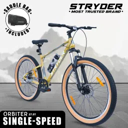 Orbiter 27.5" Single Speed Bicycle with Saddle Bag - 27.5 T (inch) Mountain Cycle-image-63