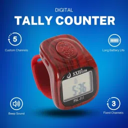 fashion appearance Finger Counter Tasbih with LED, Beep Sound, Time Clock & Reset Button Digital Tally Counter image 3