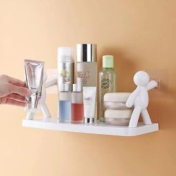 Bathroom Storage Rack Floating Wall Ledge Shelf Simple Wall Mounted Plastic Wall Shelf-image-88