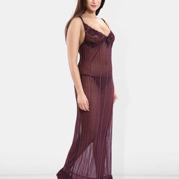 Be You Self Design Shoulder Straps Net Baby Doll With Brief image 3