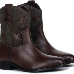 Genuine Leather Brown Boots with Block Heel Boots For Women-image-20