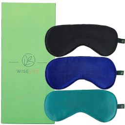 100% Natural Mulberry Silk Eye Mask, Ultra Smooth Adjustable Sleep Mask and Blind Fold (Green, Black, Blue) | For Sleeping, Travelling, Relaxation, Blind Fold & Meditation | Eye-cover Eyeshade Light blocker (Set of 3)-image-20