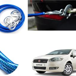 4M Long Super Strong Emergency Heavy Duty Car Tow Cable 5 Ton Towing Strap Rope with Dual Forged Hooks (Color Blue) (8mm x 4 m) For Linea Classic 4 m Towing Cable-image-84