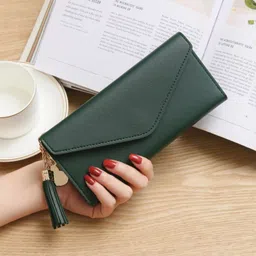 kraptick Women Casual Green Artificial Leather Wallet-picture-5