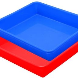 Plastic Exel Small Tray For Home/Office/Kitchen, 2 pc Tray 2 Ltr, Red Blue Tray-image-23