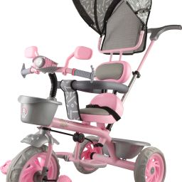 Tiny Trekker Musical Tricycle for Kids | 1.5 to 5 Years | Parental Push Handle | Foldable Canopy | Storage Baskets | Plug & Play Trikes for Girls Boys Tricycle-image-19