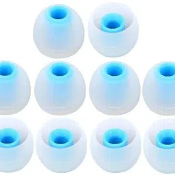 BUMTECH 10 pcs Blue white Earbuds for Earphones Medium Size (10 Pcs (5 Pair) In The Ear Headphone Cushion-image-17