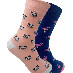 Mint & Oak Men Pack Of 2 Moisture Wicking Patterned Calf Length Socks image 3
