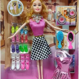 Baby Fashion Doll With Shoes & Fashion Accessories Kit Play Set For Girls, Kids Gift-33