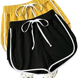 Pack of 2 Solid Women Multicolor Basic Shorts-image-70