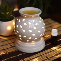 bright shop Diffuser Set Ceramic Electric Diffuser Ethenic Mtaki Oil Burner With 10 ml Rose Aroma Oil, Diffuser Set image 2