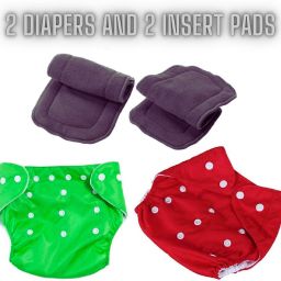 Reusable and Washable Cotton Cloth Baby Diapers with Insert Pads-image-89