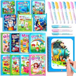 12 Pcs Return Gifts Birthday Party for Kids - Magic Water Book for Kids Arts Theme, Scrapbook Kit-image-67