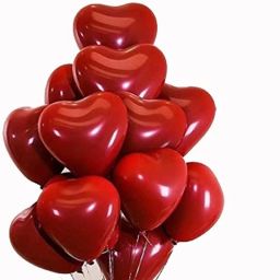 Solid Red Heart Shape 50 Balloons for Birthday Party Decoration Kit Balloon-32