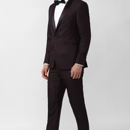 peter england Men Tuxedo Style Checkered Suit-picture-48