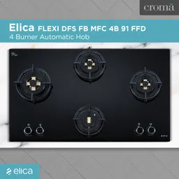 Elica DFS FB MFC 4B 91 FFD 4 Burner Automatic Hob (Multi Flame Control, Black) image 4
