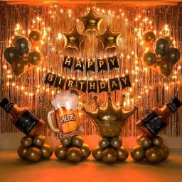 Golden Birthday Decoration Kit Birthday / Decoration Items for Husband-28