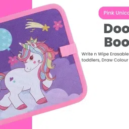 indusbay Write & Wipe Erasable Doodle Drawing Book 6 Pages with 3 Water Soluble Markers image 5
