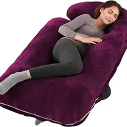 j shape Polyester Fibre Solid Pregnancy Pillow Pack of 1-image-41