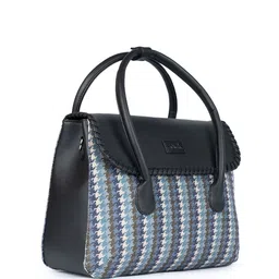 ZOUK Abstract Printed Structured Jute Handheld Bag image 4