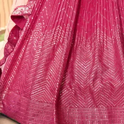 FABPIXEL Embellished Sequinned Semi-Stitched Lehenga & Unstitched Blouse With Dupatta image 3