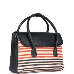 ZOUK Striped Structured Jute Handheld Bag image 4
