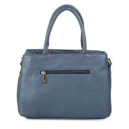 Mochi Blue Textured Structured Handheld Bag with Quilted image 3