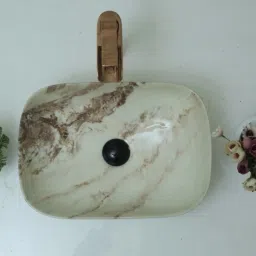 Ultra Premium Designer Ceramic Wash Basin(Pinewood) (18*13*5.1)(Pinewood) Table Top Basin-image-73