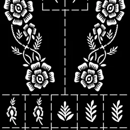 Mehndi Stencil Featuring Artistic Flowers, Leaves & Swirls For Creative Festive-image-72