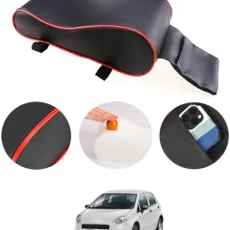 Black With Red Piping Armrest Cover With Phone Holder For Car-211 Car Armrest Cover-image-76
