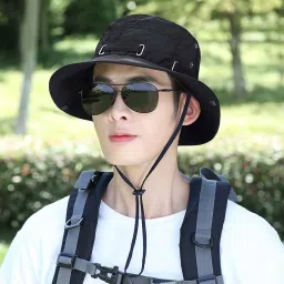 AlexVyan Casual Beach Hat SunVisor Hat for Gents UV Protection Wide Brim Summer Hat Cap-image-81