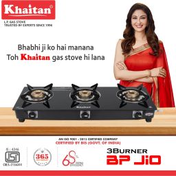 3B BP JIO Black Glass Manual Gas Stove-6
