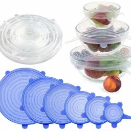 Silicone Stretch Multi Size Meal Prep Microwave Safe Reusable 10 inch Lid Set-15
