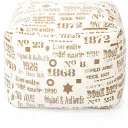style homez Large Square Cotton Canvas Abstract Printed Ottoman Bean Bag Footstool With Bean Filling image 4