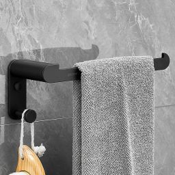 Aluminium Napkin Ring/Towel Hanger with Hook/Bathroom Accessories(968,Pack of 1) Black Towel Holder-21