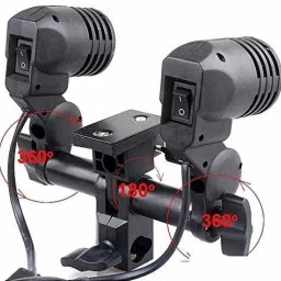 Hiffin E27 2 in 1 Set of 2 Pcs Photo Studio Bulb Holder Base Socket Lamp Bulb Holder Adapter for Photo Video Studio Softbox Video Light - Black Camera Rig image 3