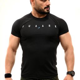 Men Typography Round Neck Polyester Black T-Shirt-image-30