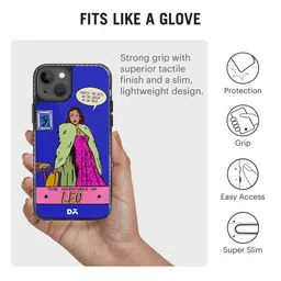 DailyObjects Blue & Pink Printed  Leo Hybrid Clear iPhone 13 Phone Case image 3
