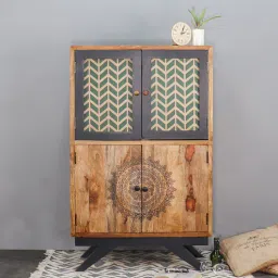 fabuliv Joe Sheesham Wood Cabinet In Brown Teak Finish-picture-27