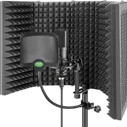 5 Panel with Pop Shield High Density Vocal Filter for Audio Recording Singing Professional Microphone Isolation Shield-17
