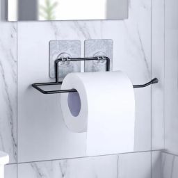 Toilet Paper Holder | Self Adhesive Tissue Roll Holder for Kitchen Bathroom Steel Toilet Paper Holder-image-5