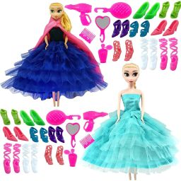 - Elsa and Anna Doll Set Unbreakable Rubber Body, Shoes & Makeup Accessories-image-62