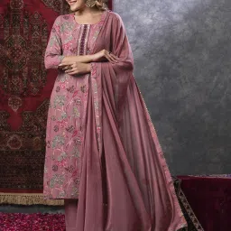 Women Cotton Rayon Kurta Pant Attached Dupatta Set-image-18