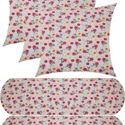 3 Cushion And 2 Bolster Microfibre Floral Bolster Pack of 5-picture-9